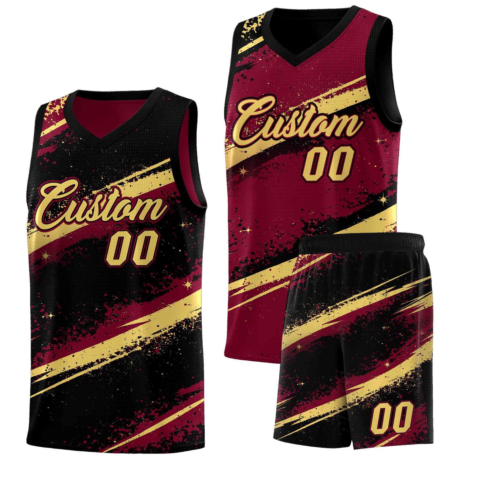 Custom Crimson Black Khaki Basketball Jersey Stellar Strike Series Dynamic Breathable
