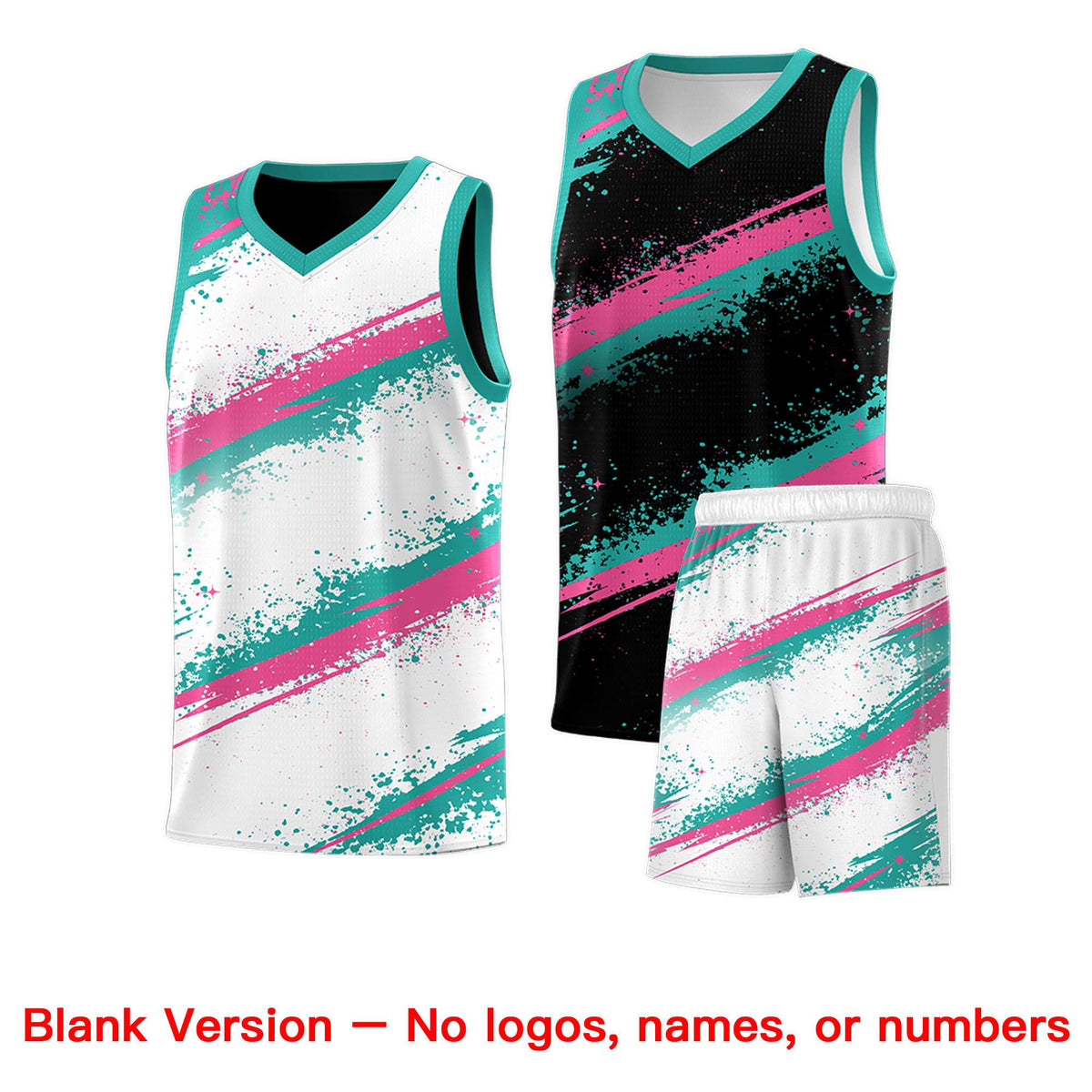 Custom Black Aqua Pink Basketball Jersey Stellar Strike Series Cosmic Lightweight