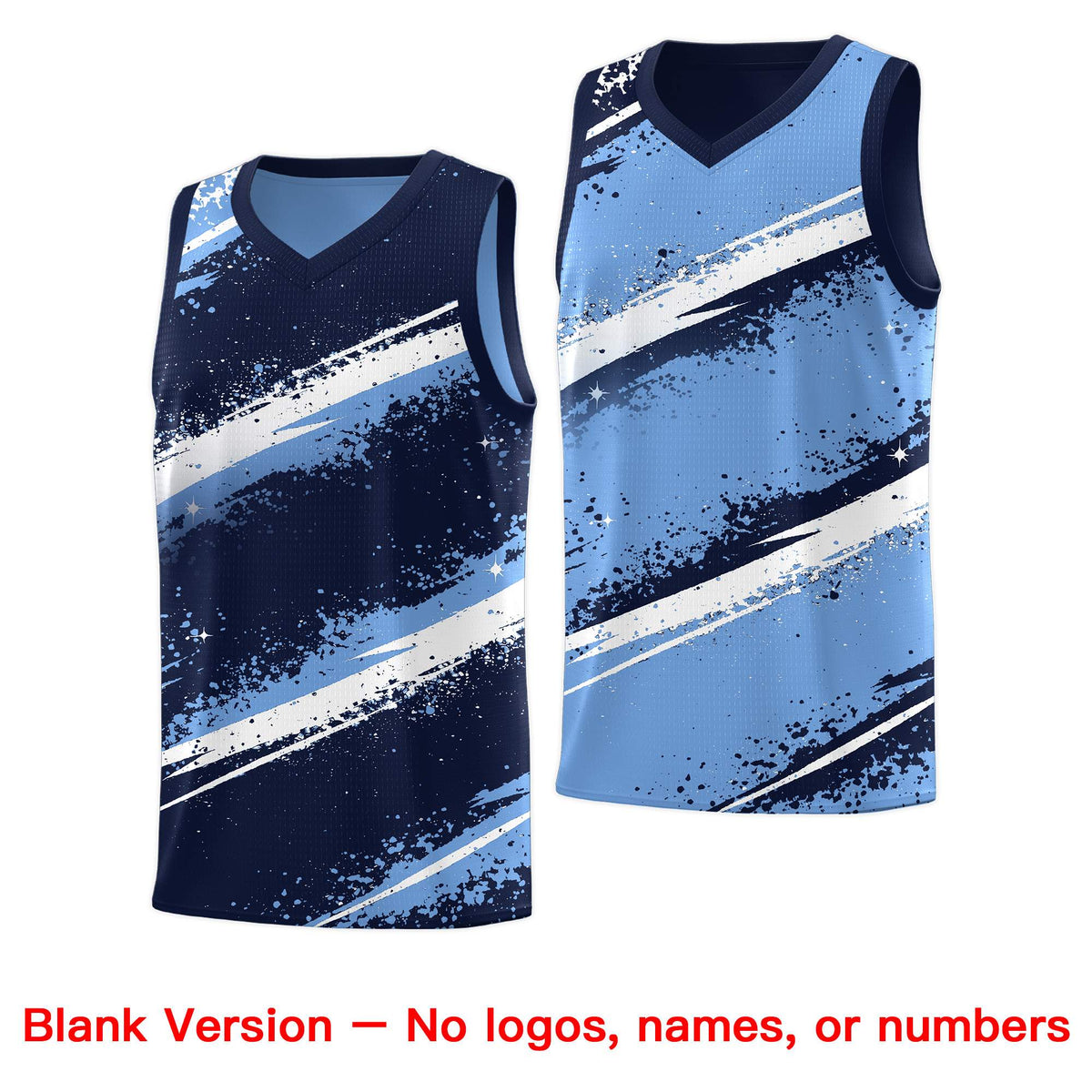 Custom Navy Light Blue White Basketball Jersey Stellar Strike Series Dynamic Drapable