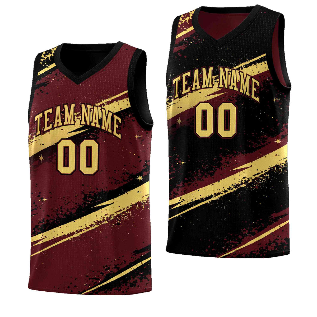 Custom Burgundy Black Khaki Basketball Jersey Stellar Strike Series Velocity Quick-Drying