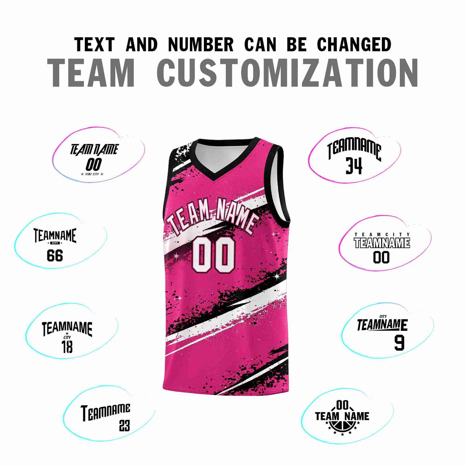 Custom Pink Black White Basketball Jersey Stellar Strike Series Dynamic Sublimation Printing