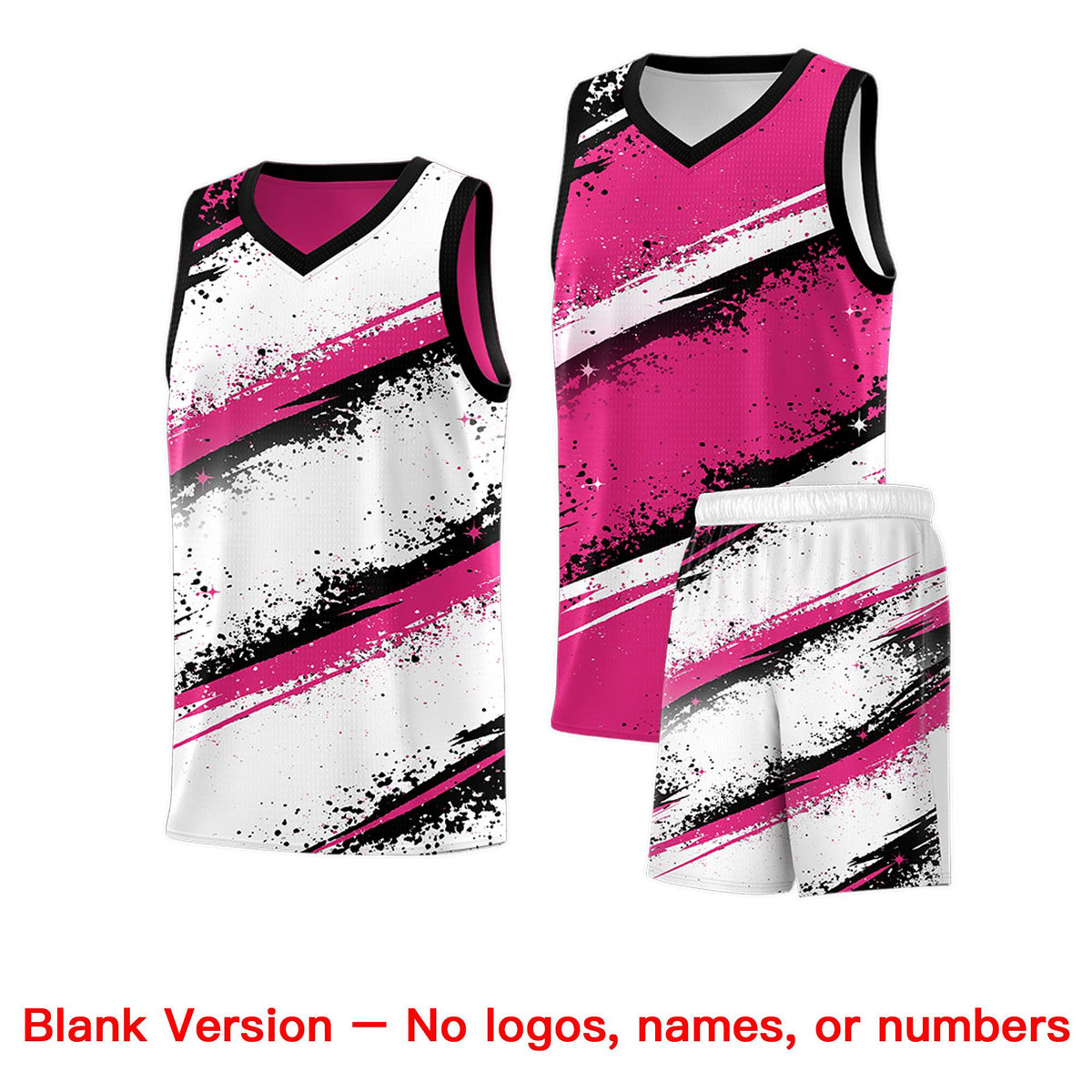 Custom Pink Black White Basketball Jersey Stellar Strike Series Dynamic Sublimation Printing