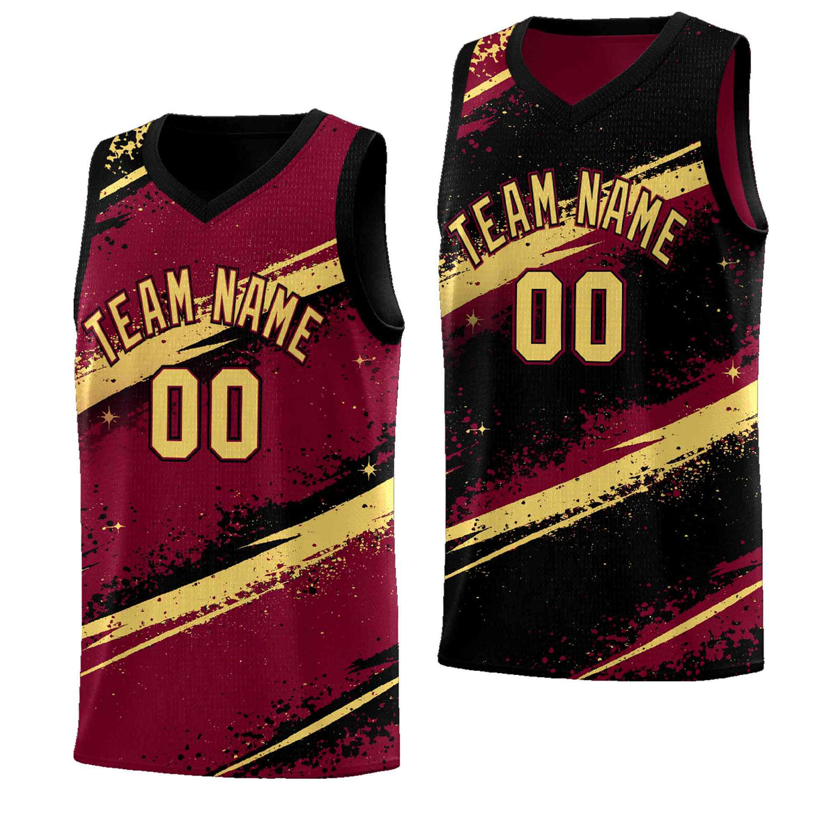 Custom Crimson Black Khaki Basketball Jersey Stellar Strike Series Dynamic Breathable