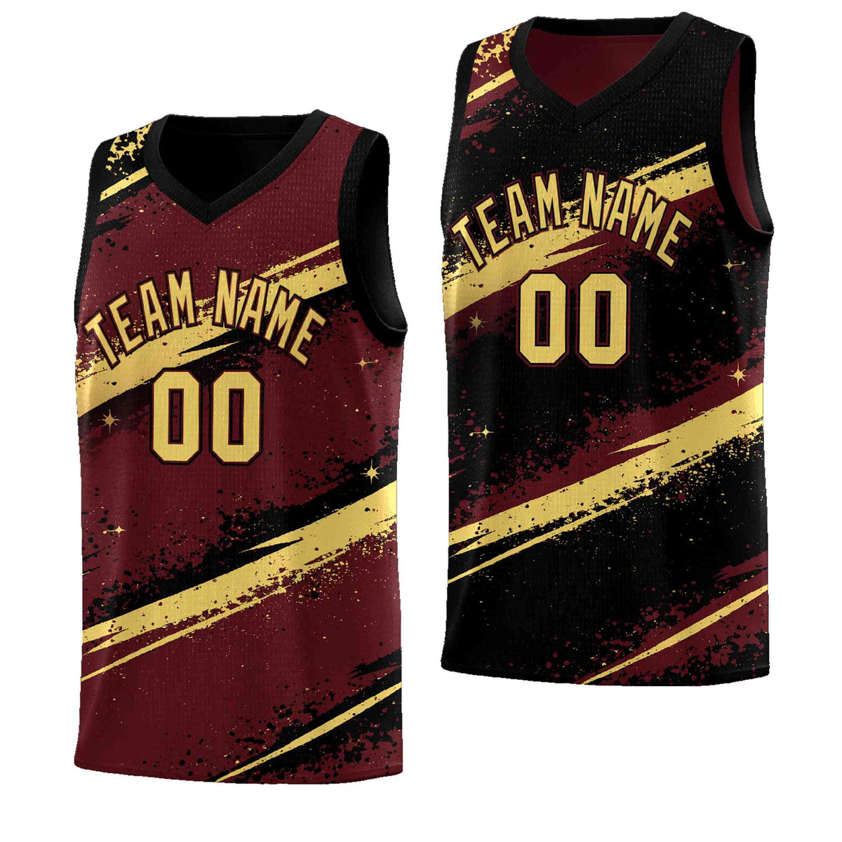 Custom Burgundy Black Khaki Basketball Jersey Stellar Strike Series Velocity Quick-Drying
