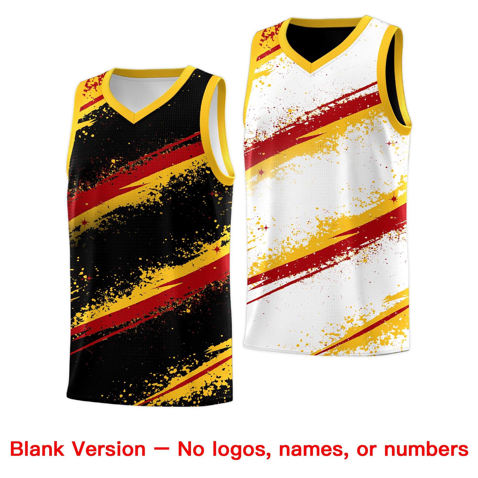 Custom Black Yellow Red Basketball Jersey Stellar Strike Series Dynamic Wrinkle-Resistant