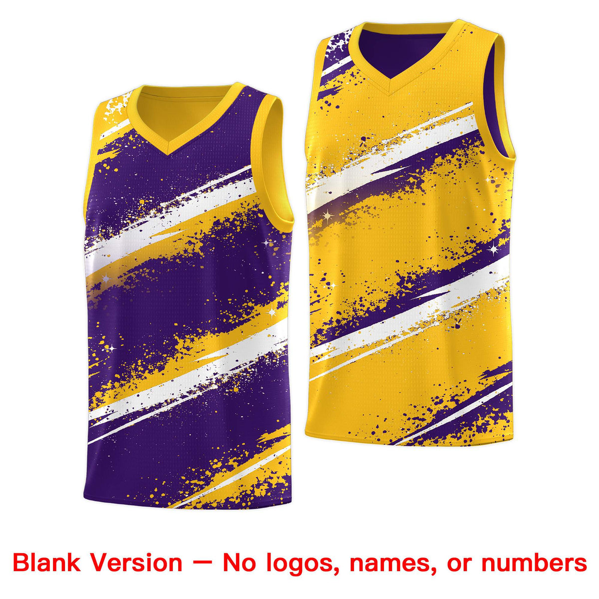 Custom Purple Yellow White Basketball Jersey Stellar Strike Series Cosmic Sublimation Printing
