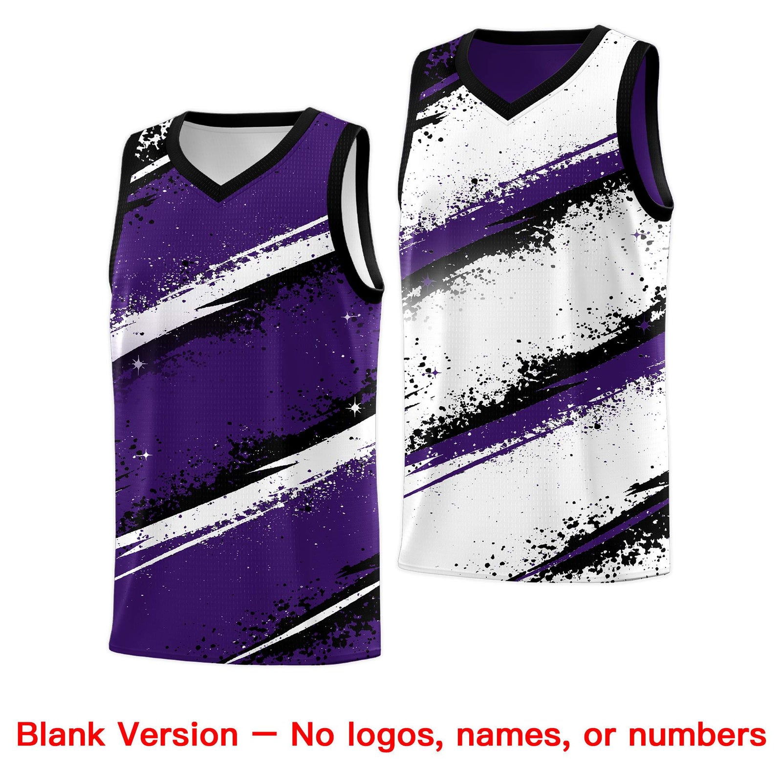 Custom Purple Black White Basketball Jersey Stellar Strike Series Impact Breathable