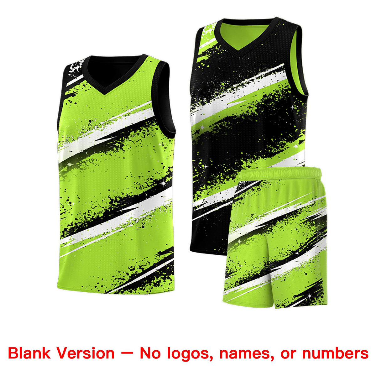 Custom Black Green White Basketball Jersey Stellar Strike Series Velocity Breathable