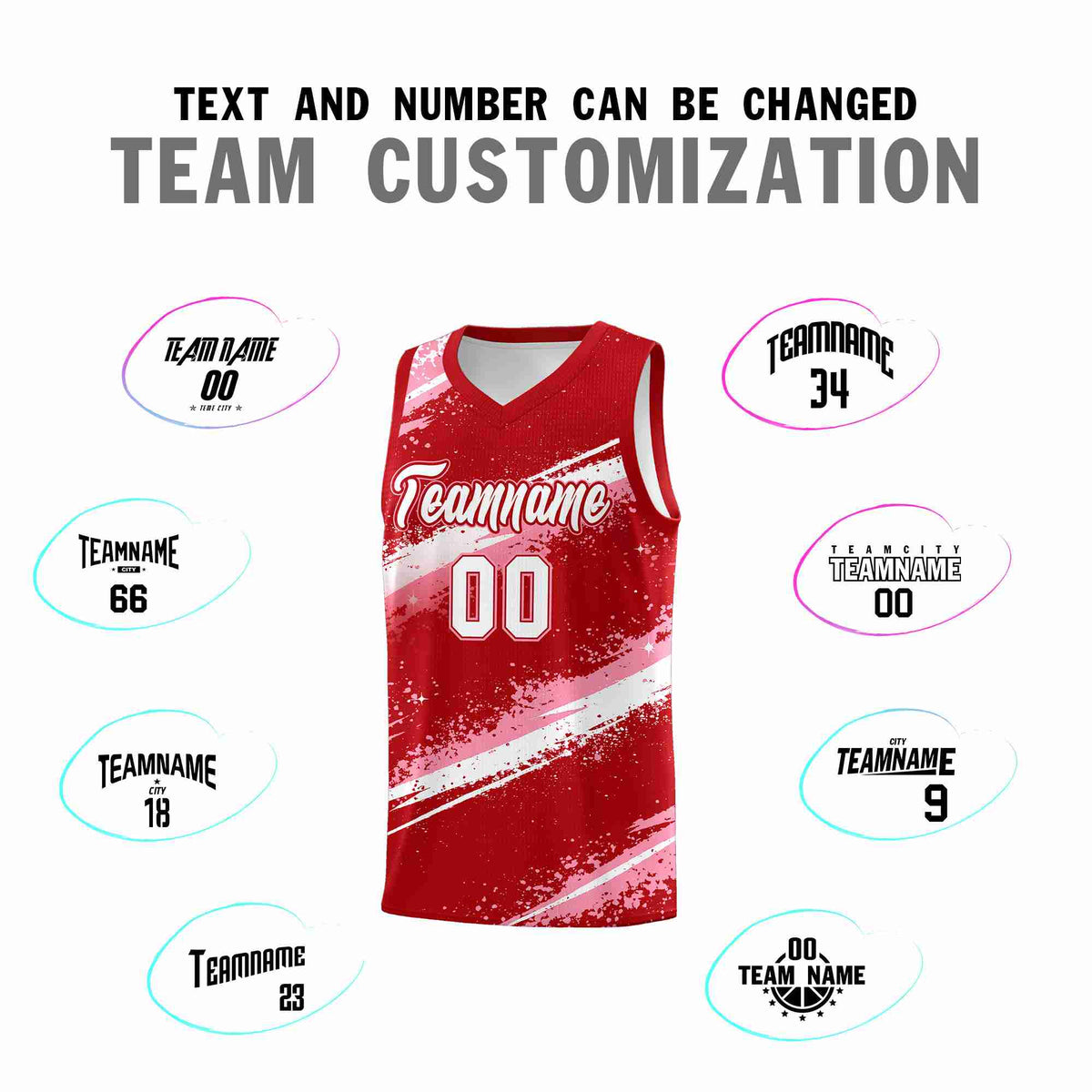 Custom Red Light Pink White Basketball Jersey Stellar Strike Series Impact Lightweight