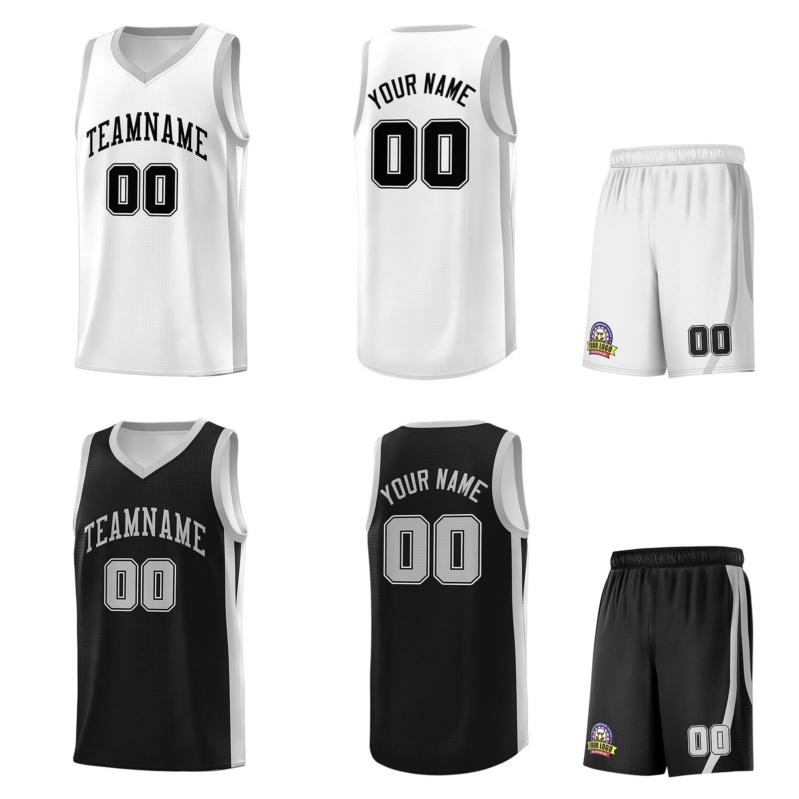 Fans-Made | Custom Black White Double Side Sets Men Basketball Jersey ¡§C Available for Reorder