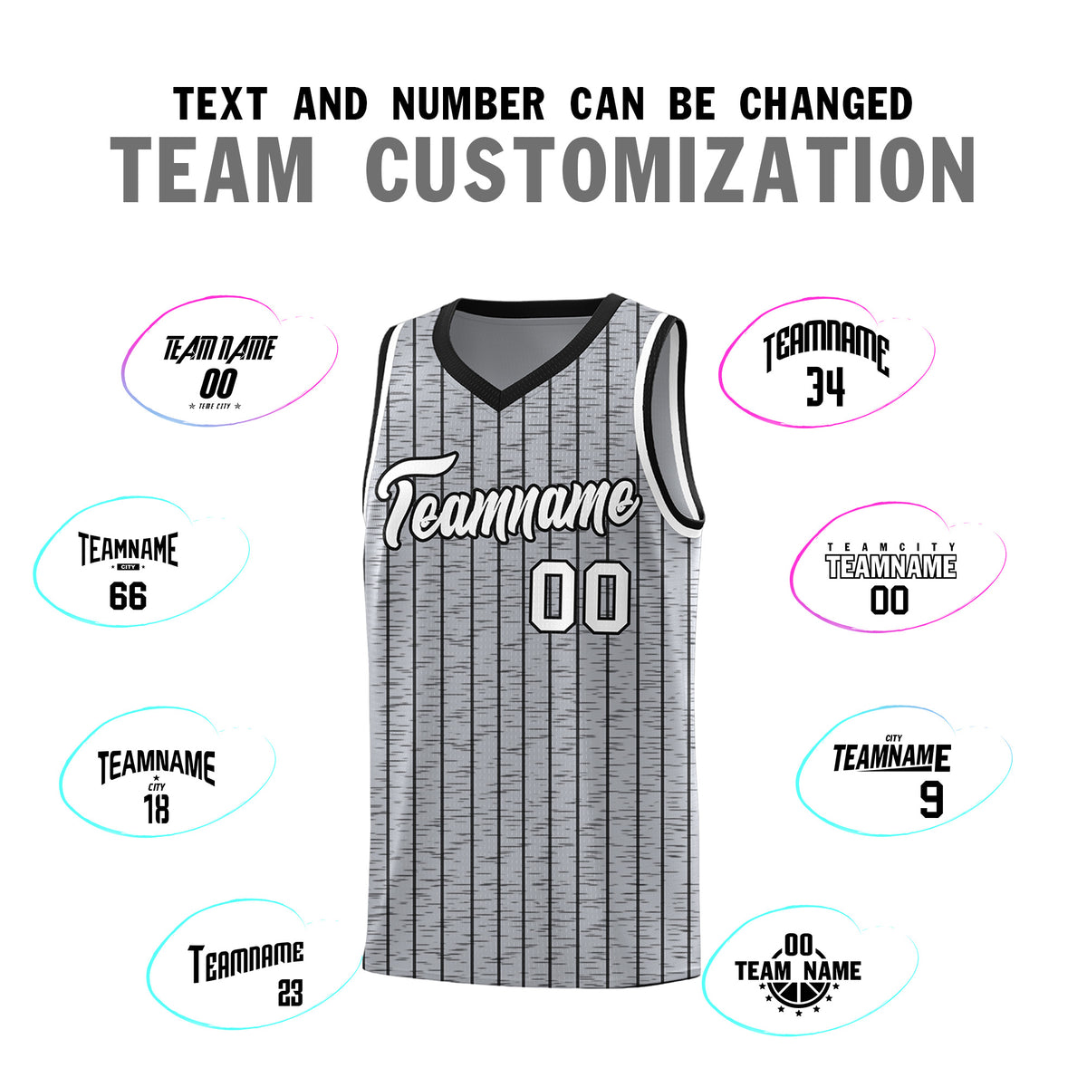 Custom Gray Custom Gray Pinstripe Retro Sets Uniform Basketball Jersey