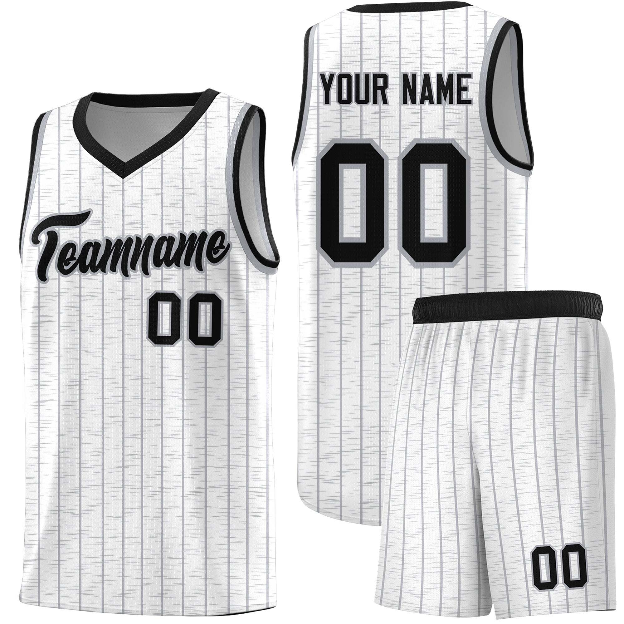 Custom White Custom Gray Pinstripe Retro Sets Uniform Basketball Jersey