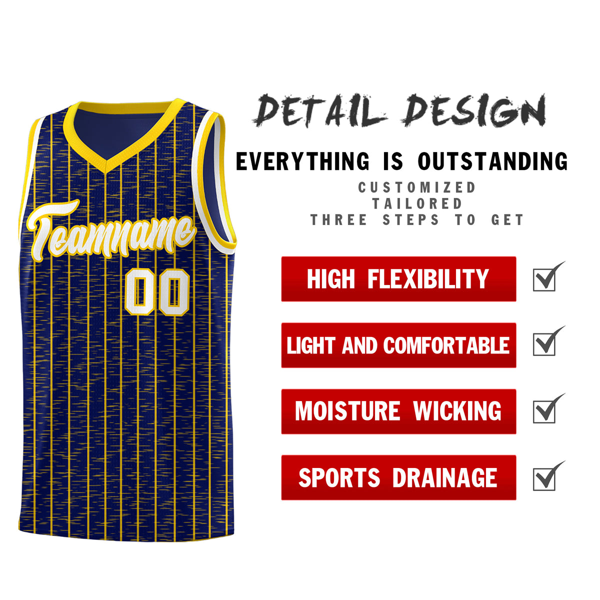 Custom Navy Custom Gray Pinstripe Retro Sets Uniform Basketball Jersey