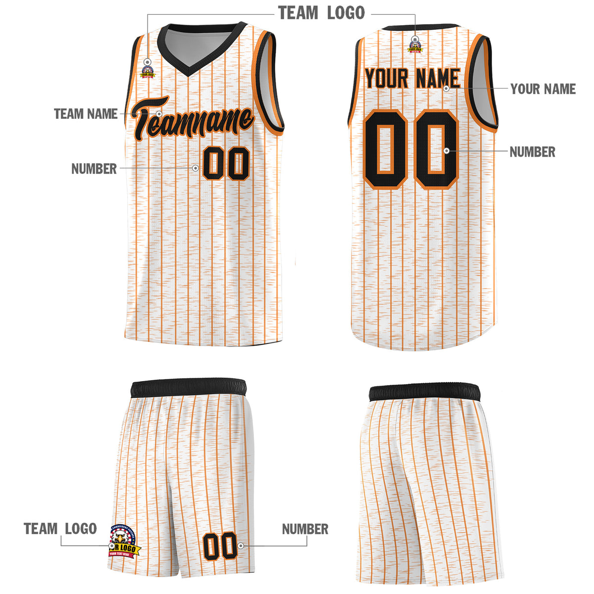 Custom White Custom Gray Pinstripe Retro Sets Uniform Basketball Jersey