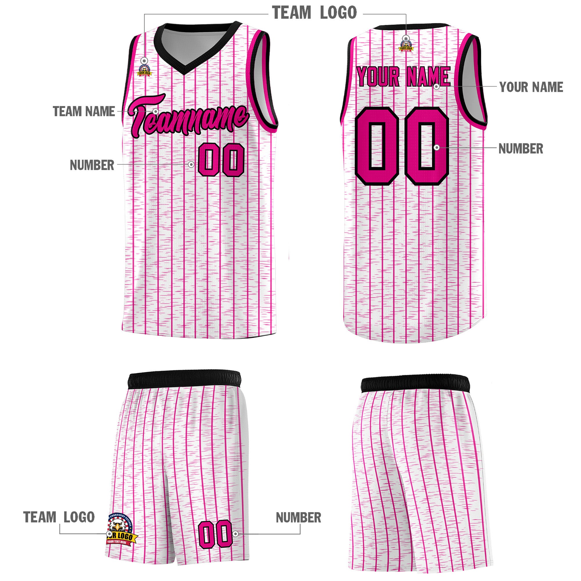Custom White Custom Gray Pinstripe Retro Sets Uniform Basketball Jersey