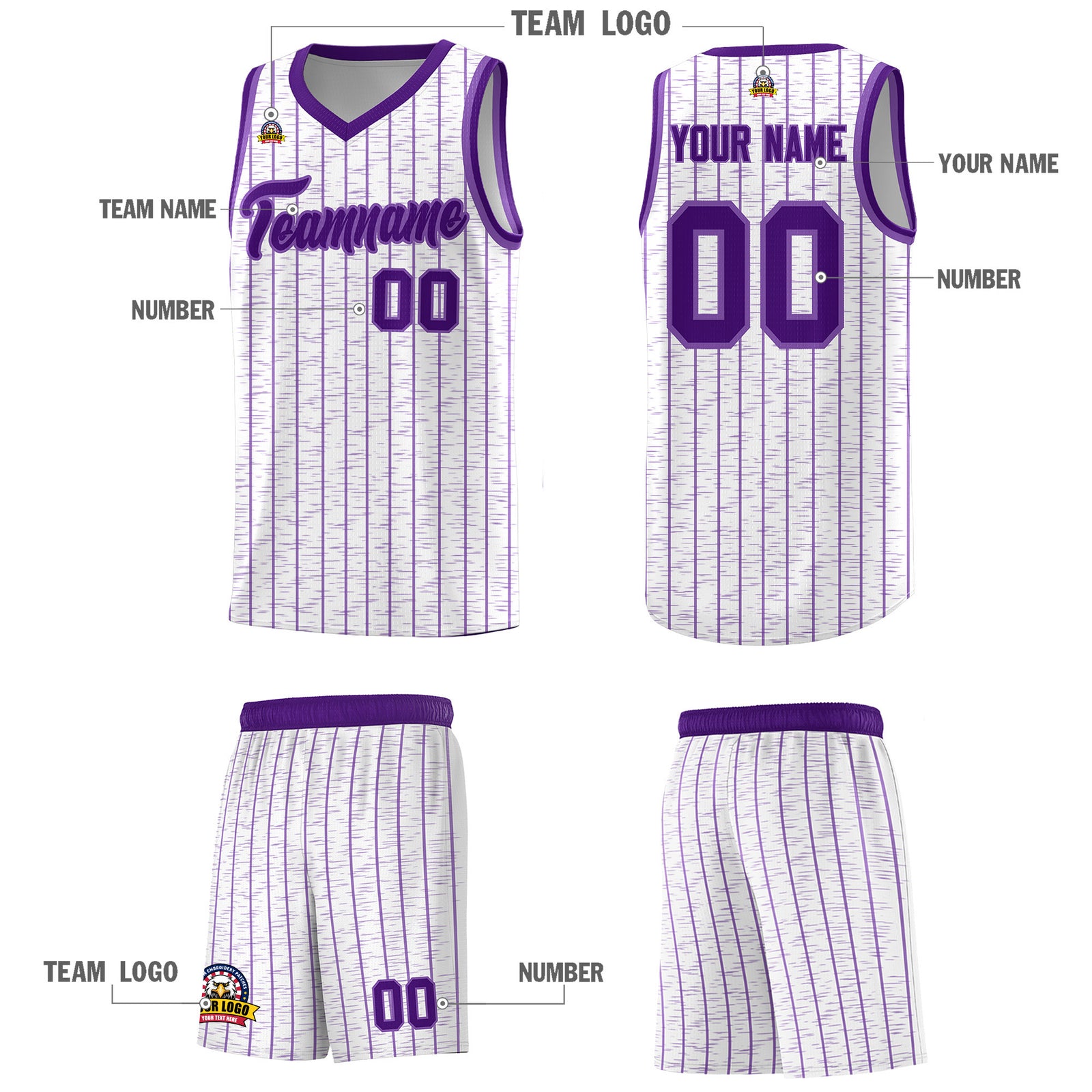 Custom White Custom Gray Pinstripe Retro Sets Uniform Basketball Jersey