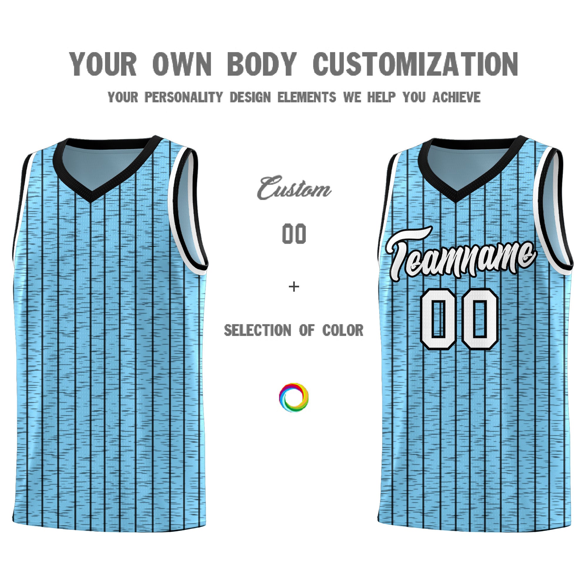 Custom Light Blue Custom Gray Pinstripe Retro Sets Uniform Basketball Jersey