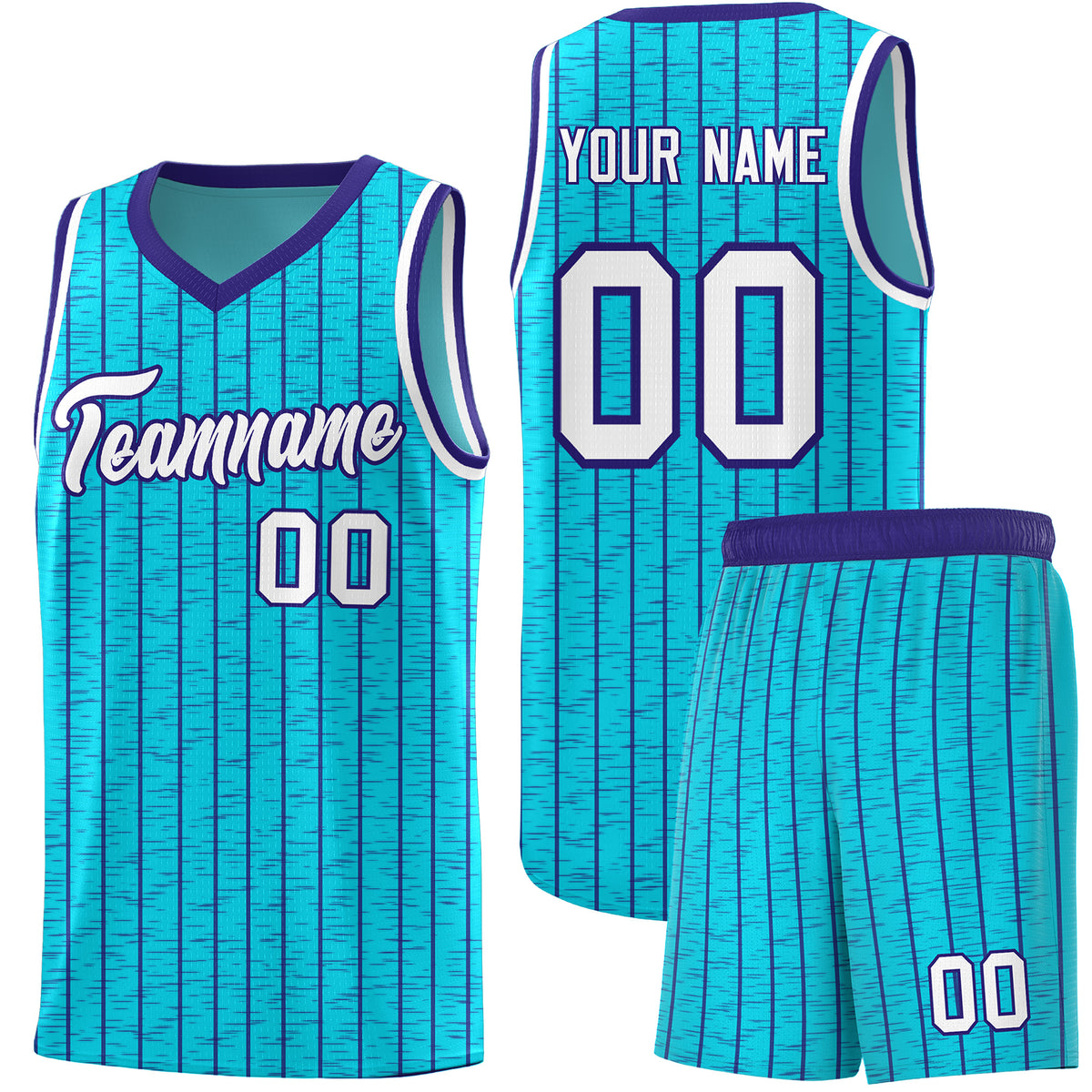 Custom Sky Blue Custom Gray Pinstripe Retro Sets Uniform Basketball Jersey