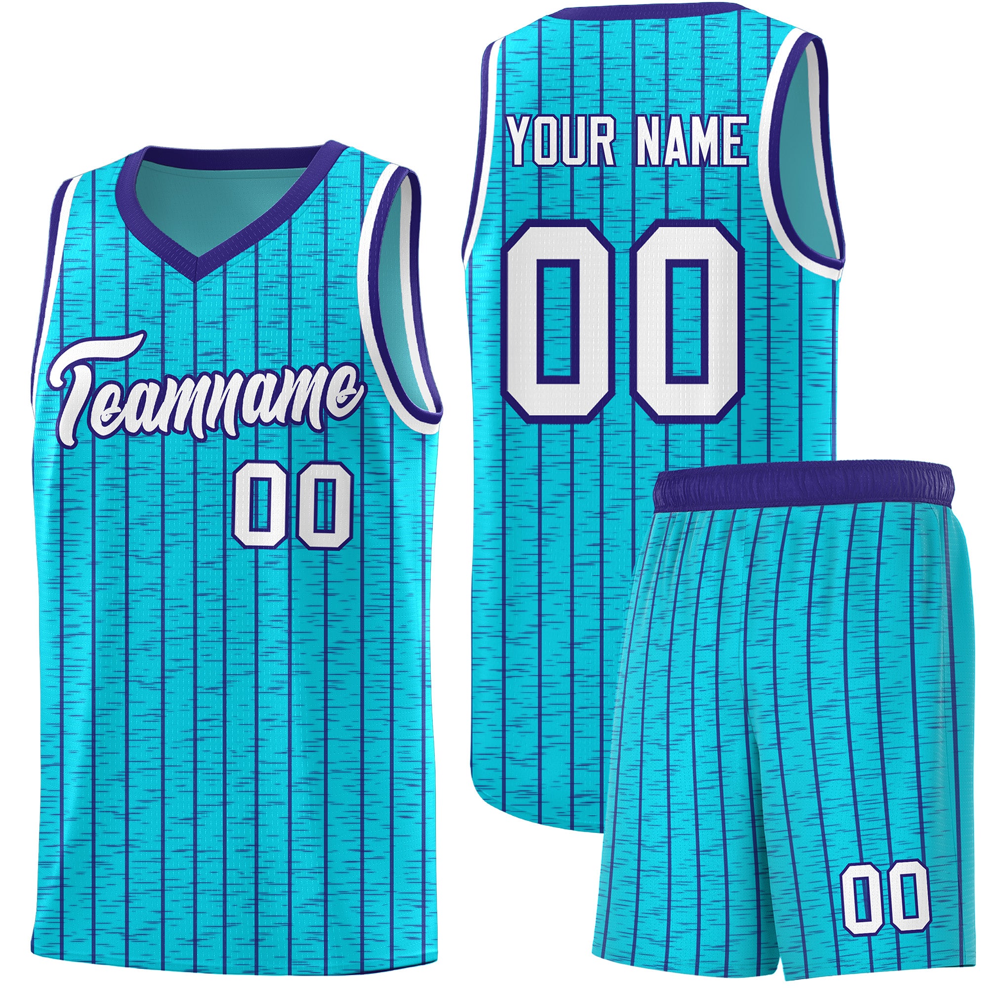Custom Sky Blue Custom Gray Pinstripe Retro Sets Uniform Basketball Jersey