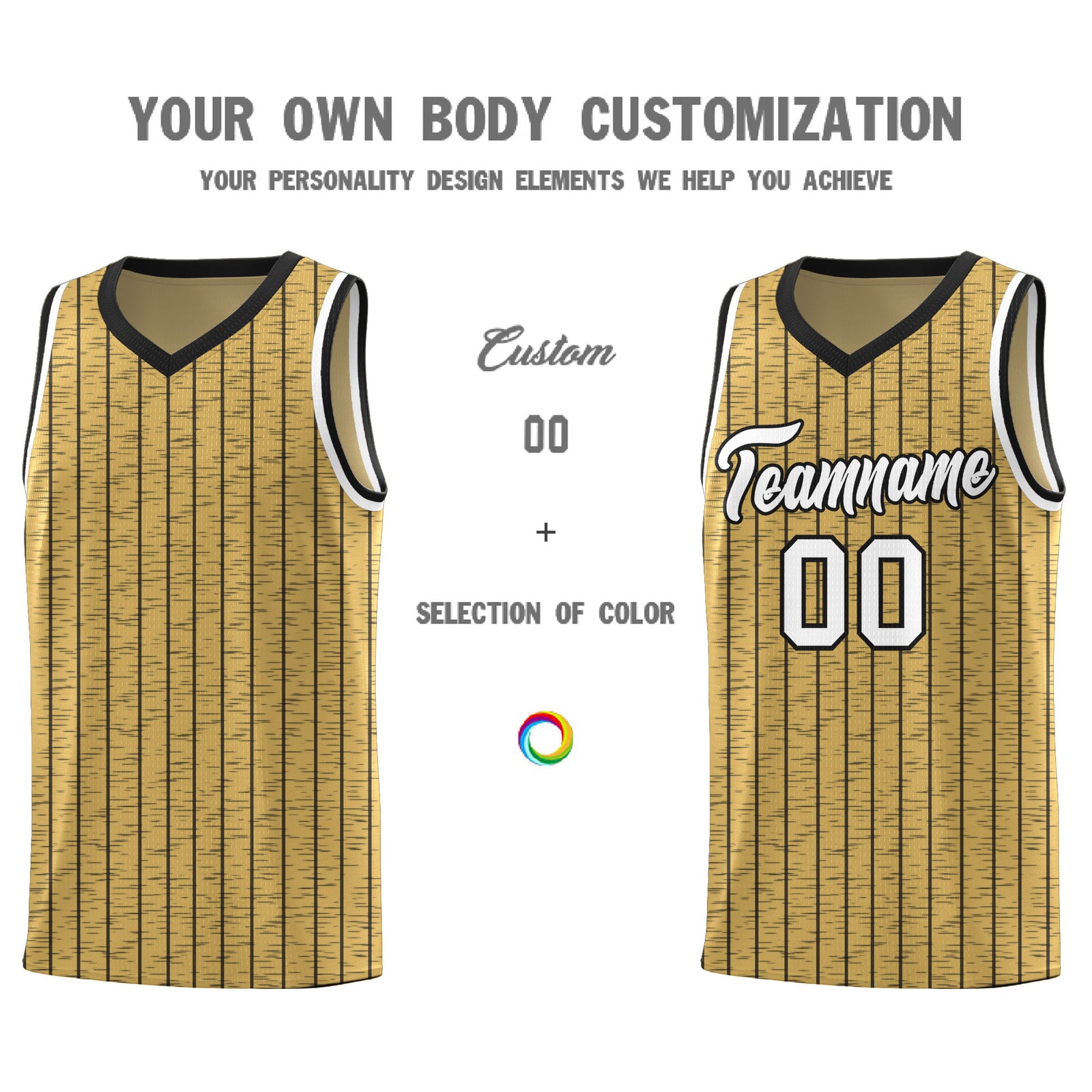 Custom Old Gold Custom Gray Pinstripe Retro Sets Uniform Basketball Jersey