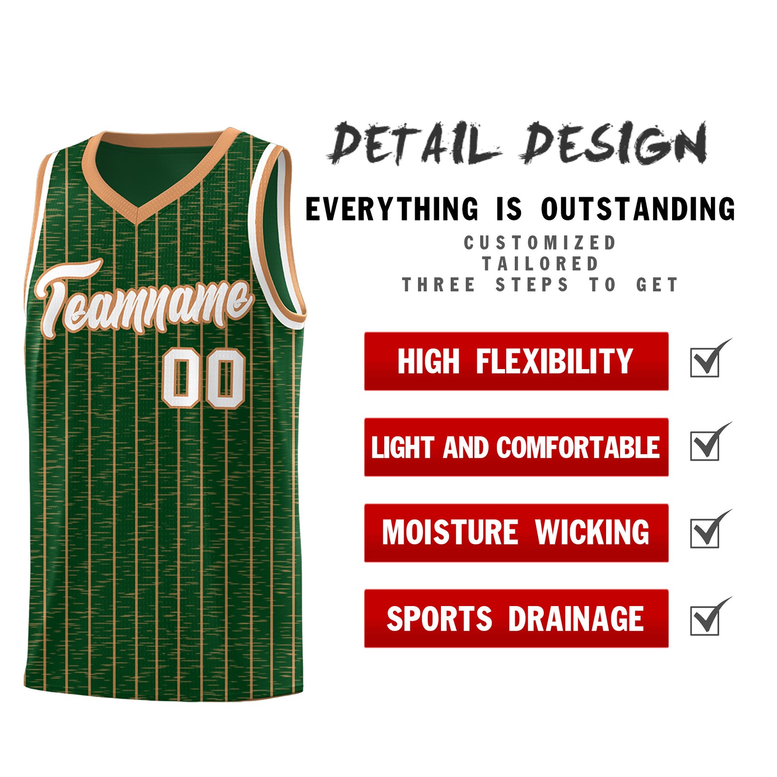 Custom Green Custom Gray Pinstripe Retro Sets Uniform Basketball Jersey