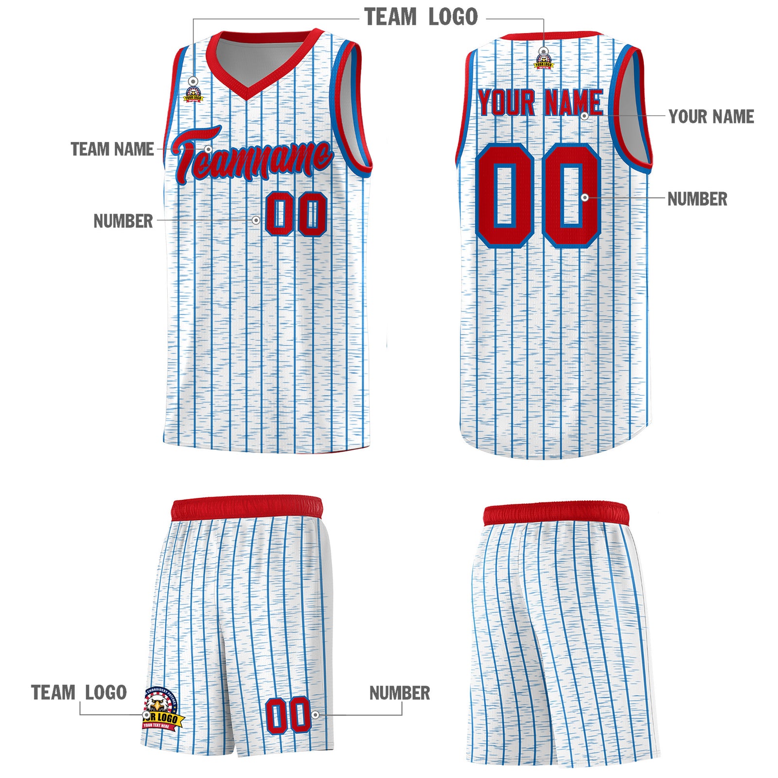 Custom White Custom Gray Pinstripe Retro Sets Uniform Basketball Jersey