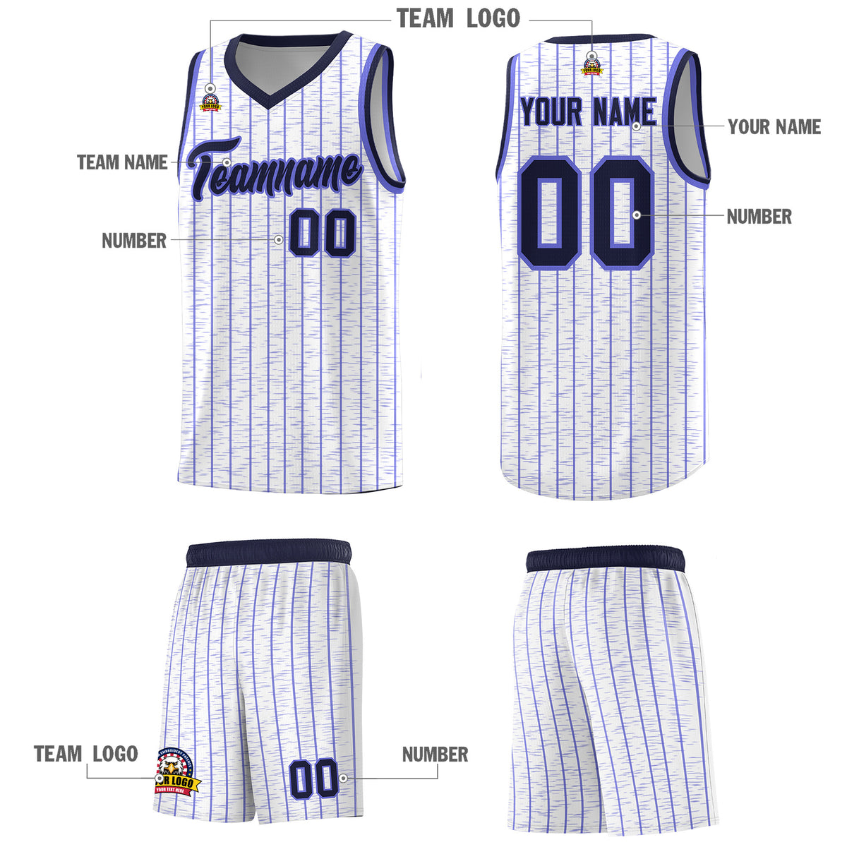 Custom White Custom Gray Pinstripe Retro Sets Uniform Basketball Jersey
