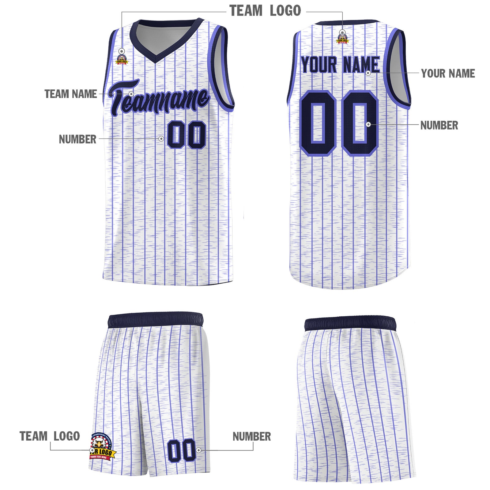 Custom White Custom Gray Pinstripe Retro Sets Uniform Basketball Jersey
