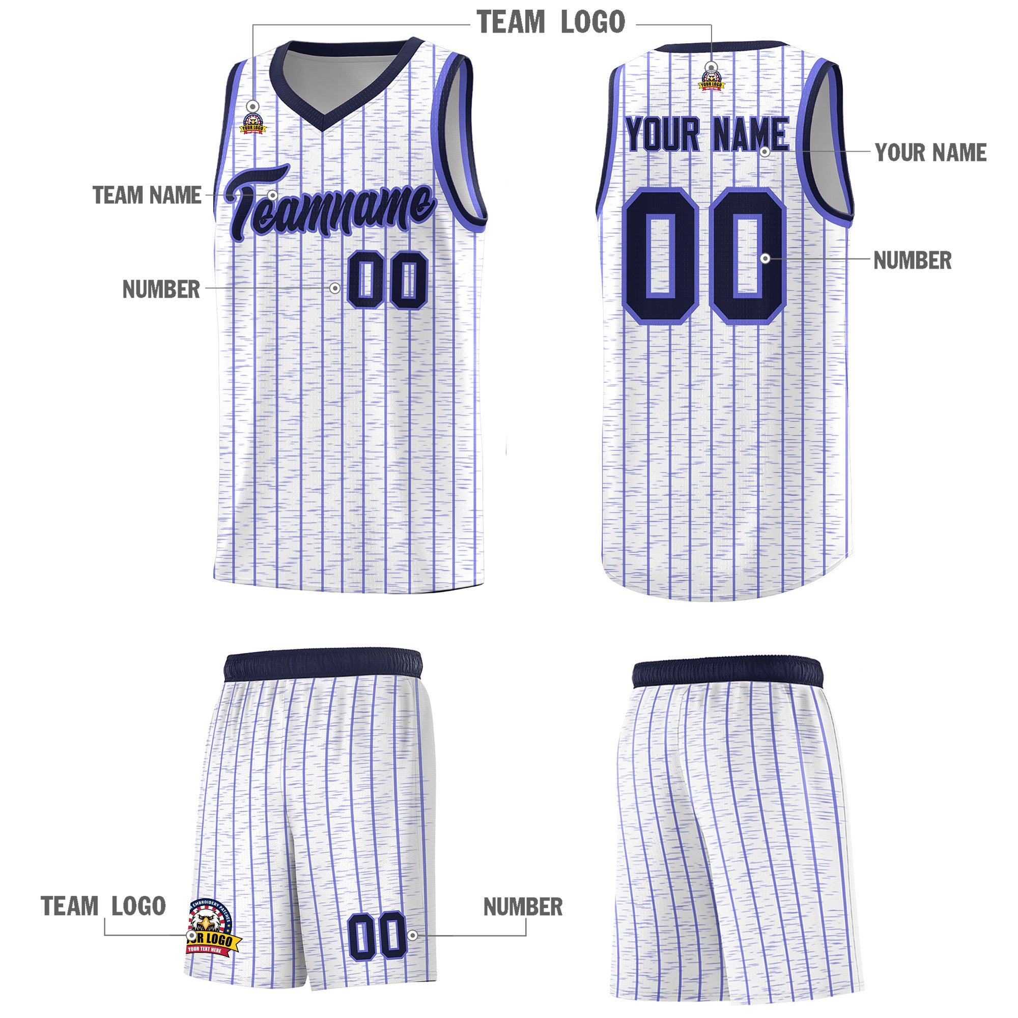 Custom White Custom Gray Pinstripe Retro Sets Uniform Basketball Jersey