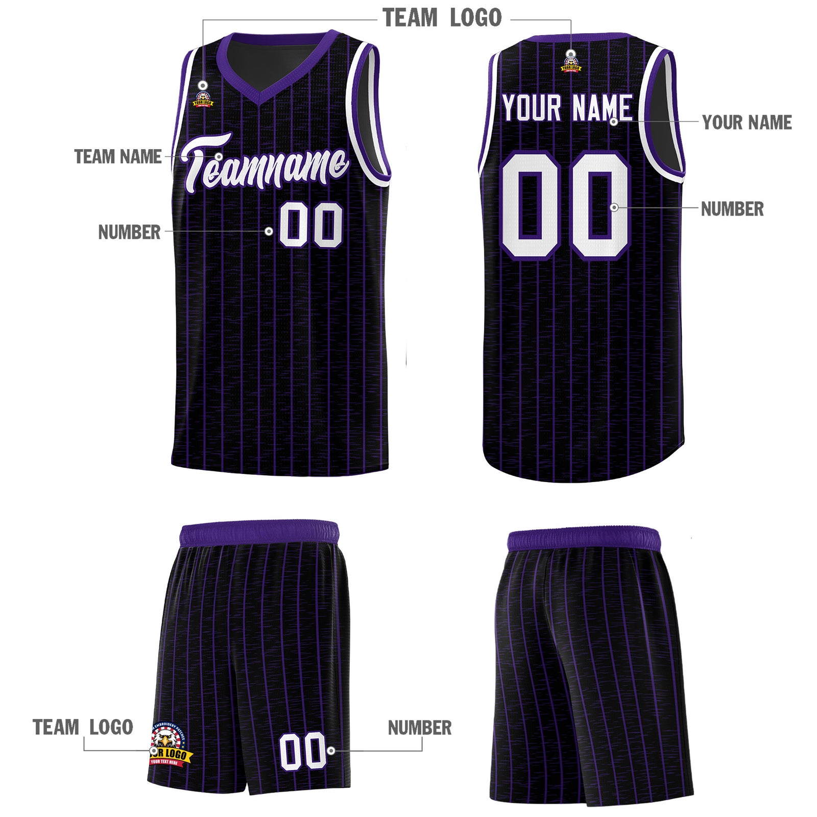 Custom Black Custom Gray Pinstripe Retro Sets Uniform Basketball Jersey