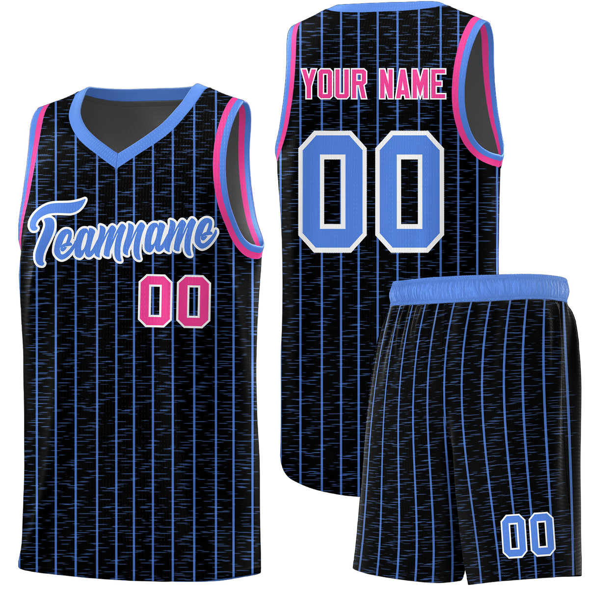Custom Black Custom Gray Pinstripe Retro Sets Uniform Basketball Jersey