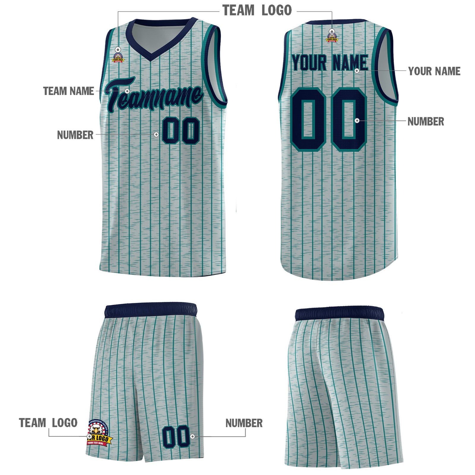 Custom Gray Custom Gray Pinstripe Retro Sets Uniform Basketball Jersey