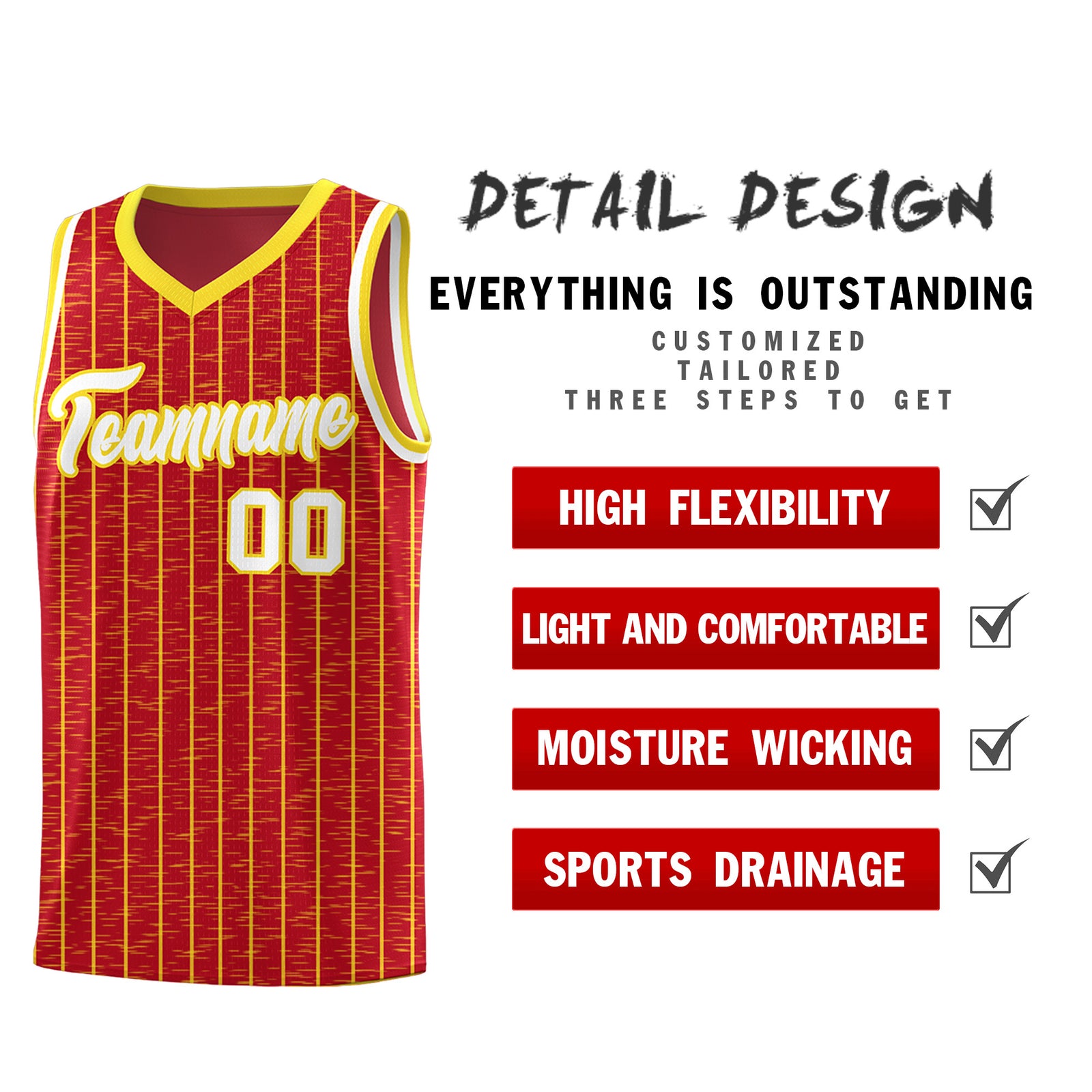 Custom Red Custom Gray Pinstripe Retro Sets Uniform Basketball Jersey