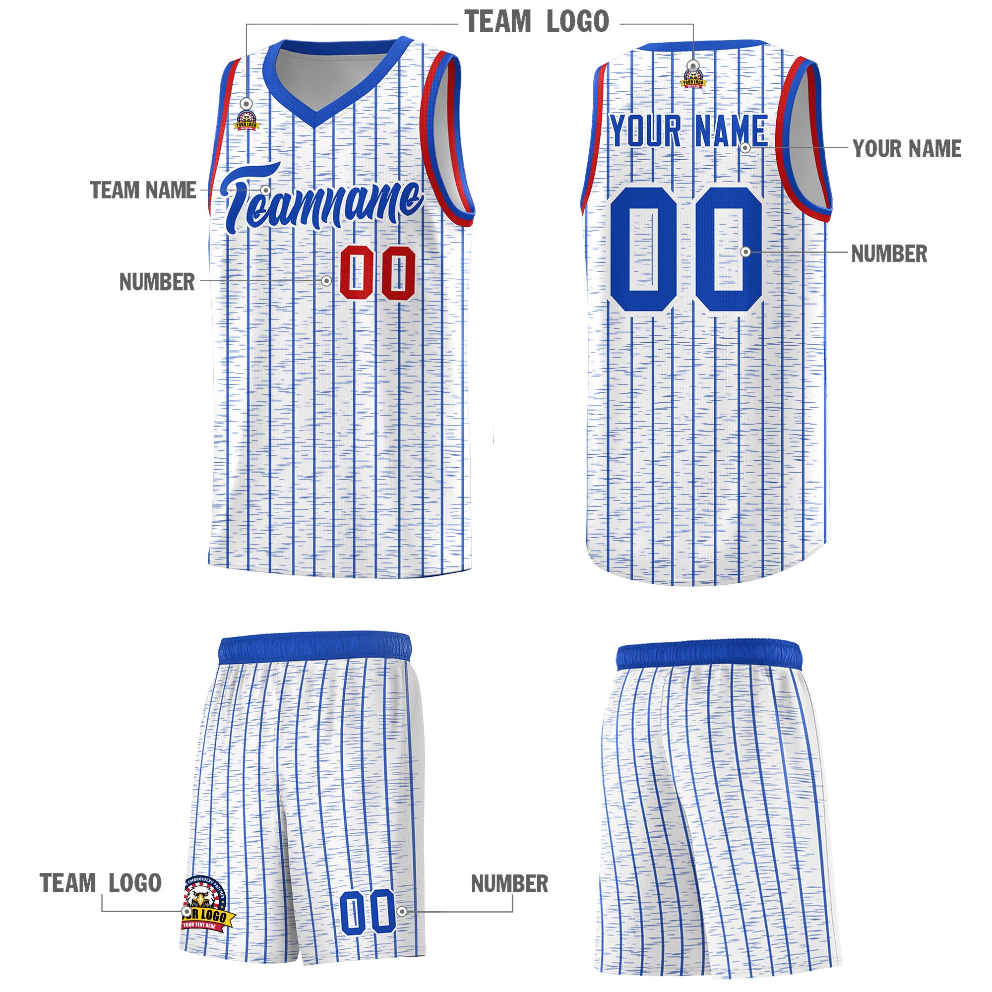 Custom White Custom Gray Pinstripe Retro Sets Uniform Basketball Jersey