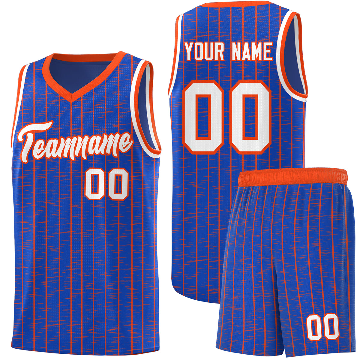 Custom Royal Blue Custom Gray Pinstripe Retro Sets Uniform Basketball Jersey
