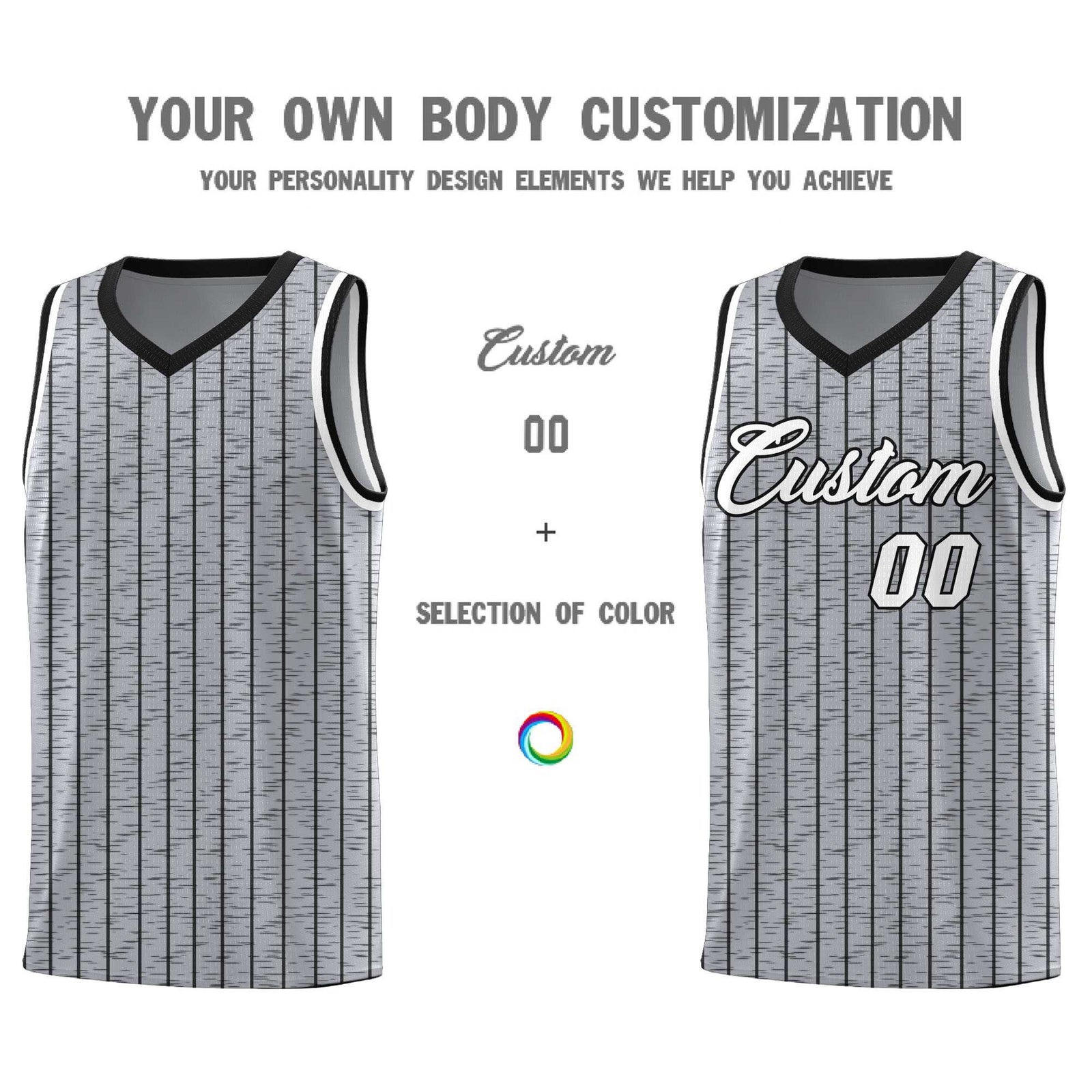 Custom Gray Custom Gray Pinstripe Retro Sets Uniform Basketball Jersey