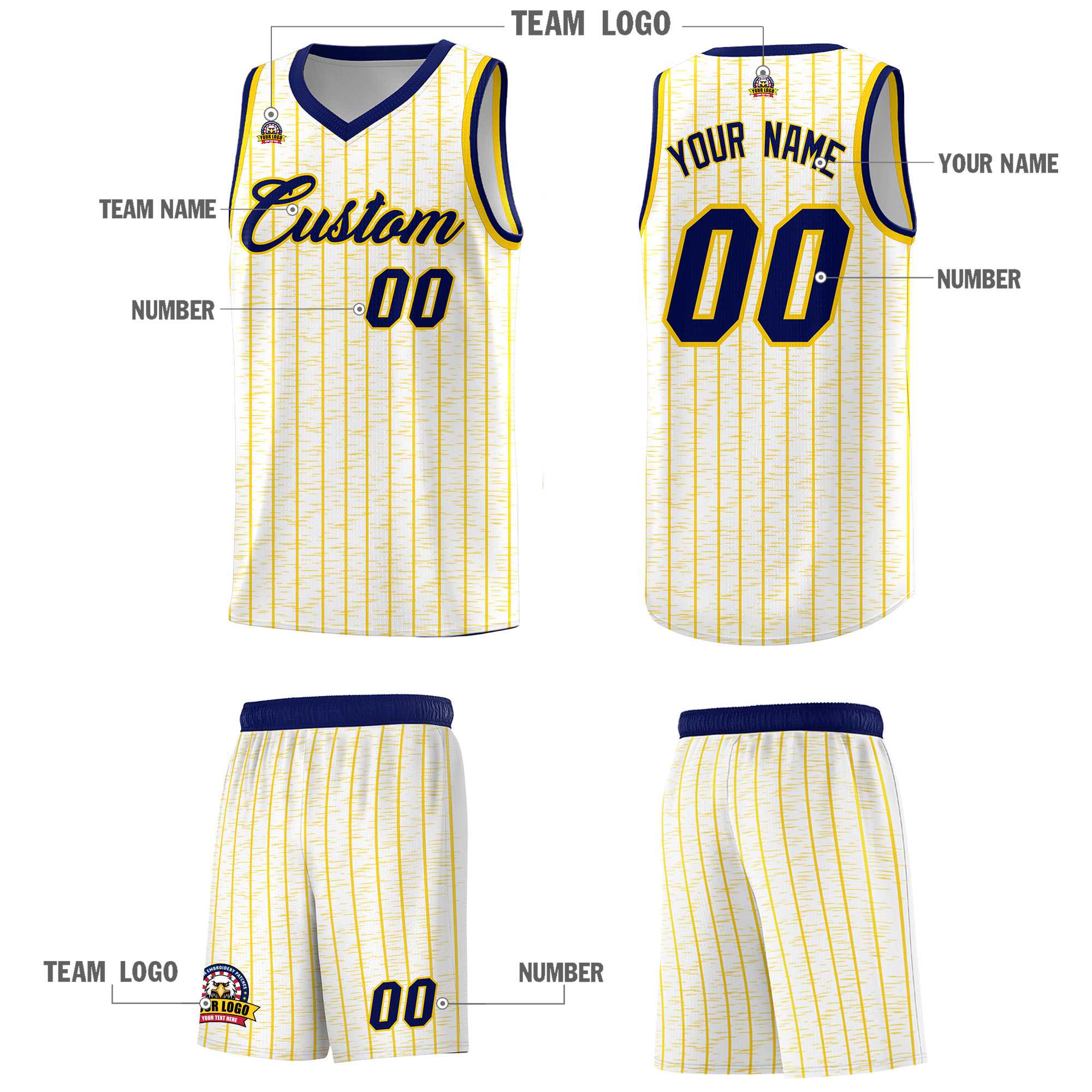 Custom White Custom Gray Pinstripe Retro Sets Uniform Basketball Jersey