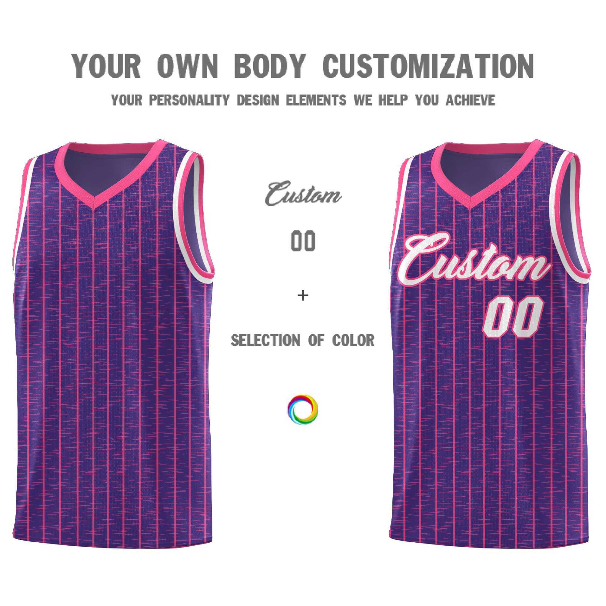 Custom Purple Custom Gray Pinstripe Retro Sets Uniform Basketball Jersey