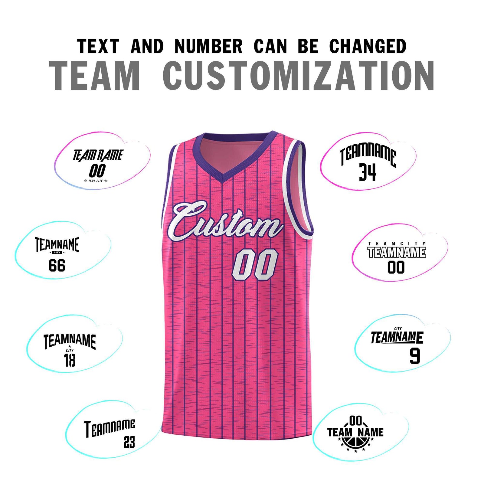 Custom Pink Custom Gray Pinstripe Retro Sets Uniform Basketball Jersey