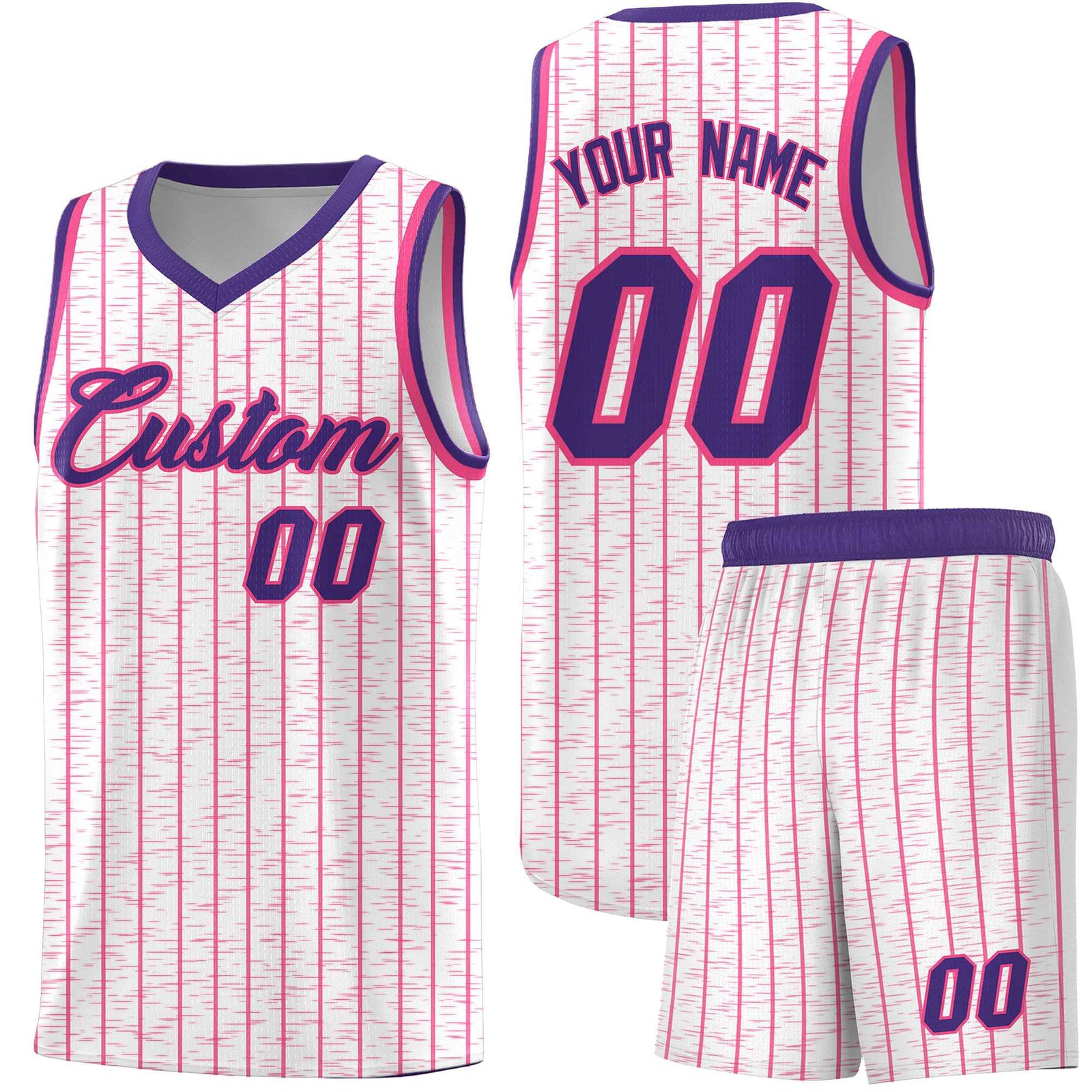 Custom White Custom Gray Pinstripe Retro Sets Uniform Basketball Jersey