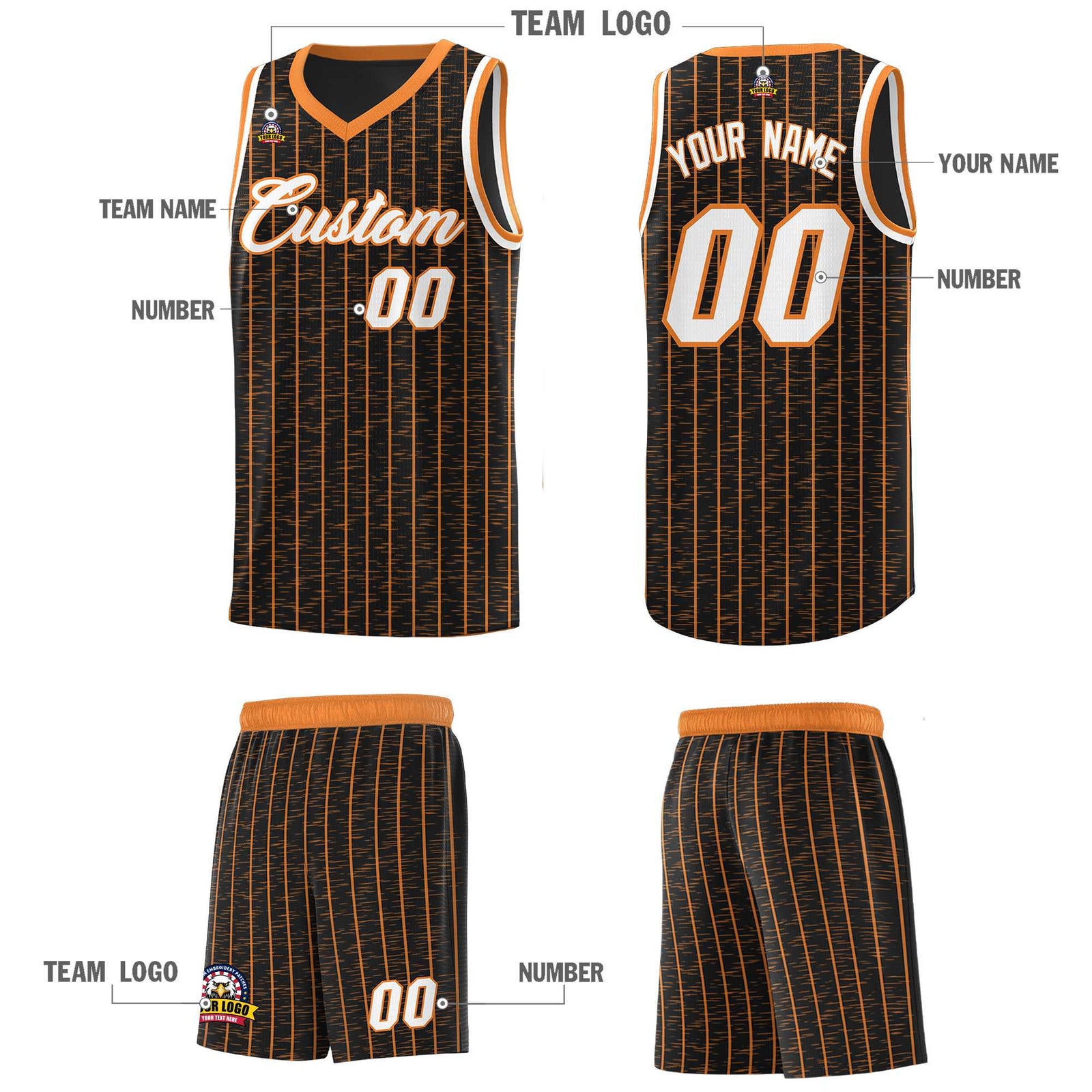 Custom Black Custom Gray Pinstripe Retro Sets Uniform Basketball Jersey