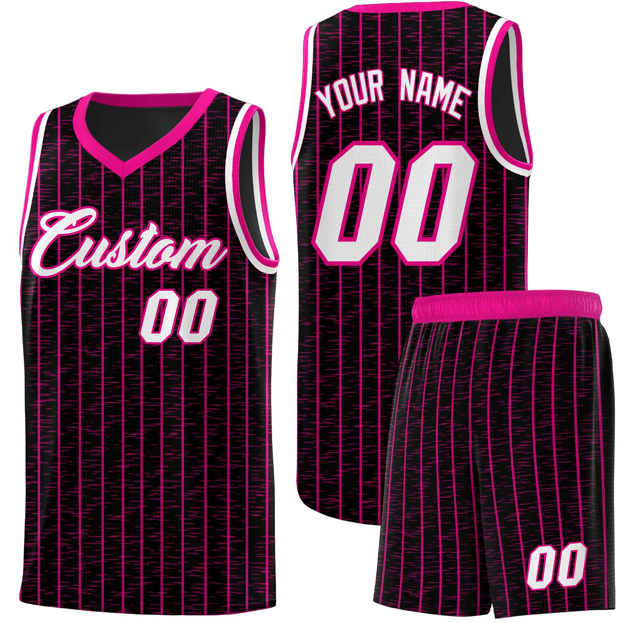 Custom Black Custom Gray Pinstripe Retro Sets Uniform Basketball Jersey