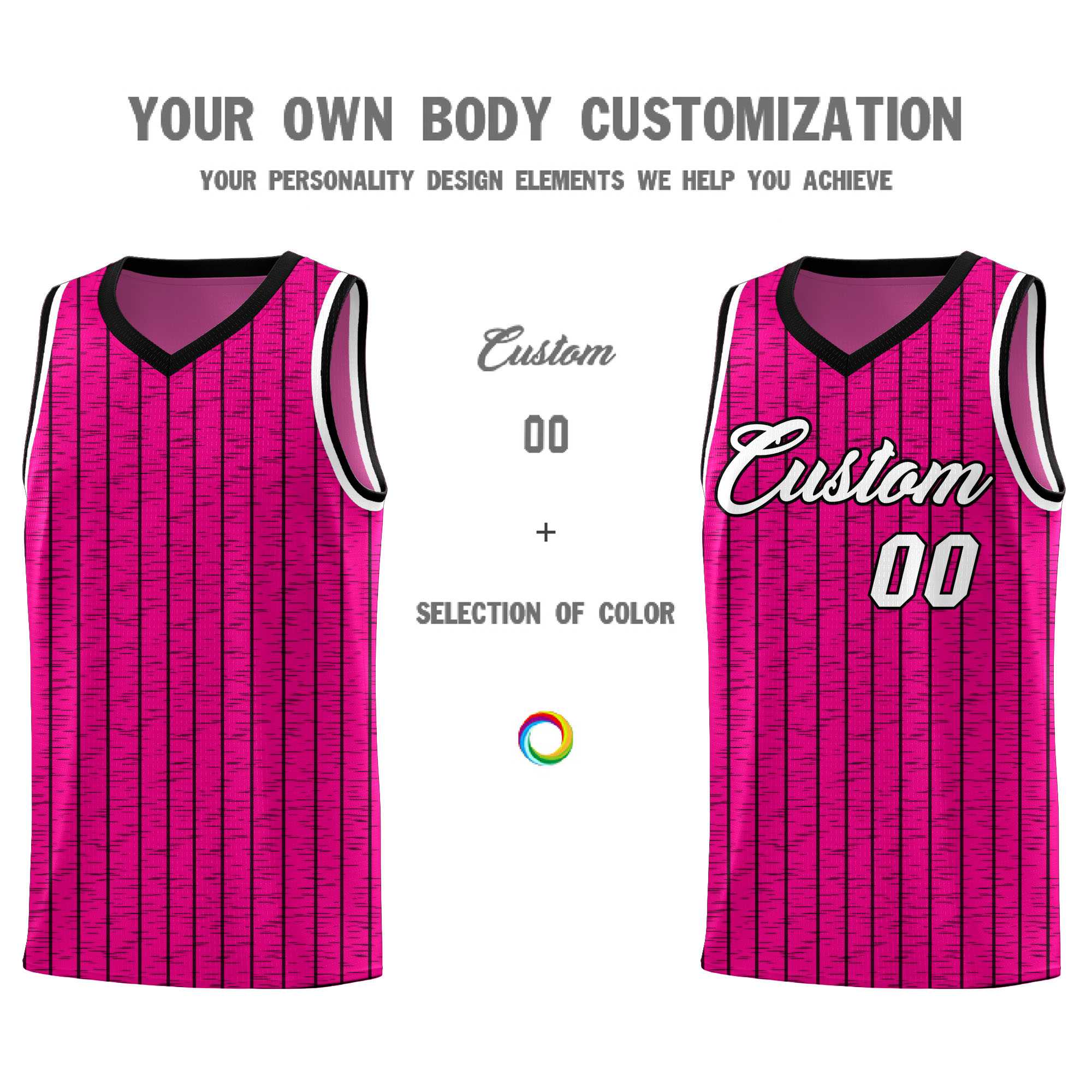 Custom Pink Custom Gray Pinstripe Retro Sets Uniform Basketball Jersey