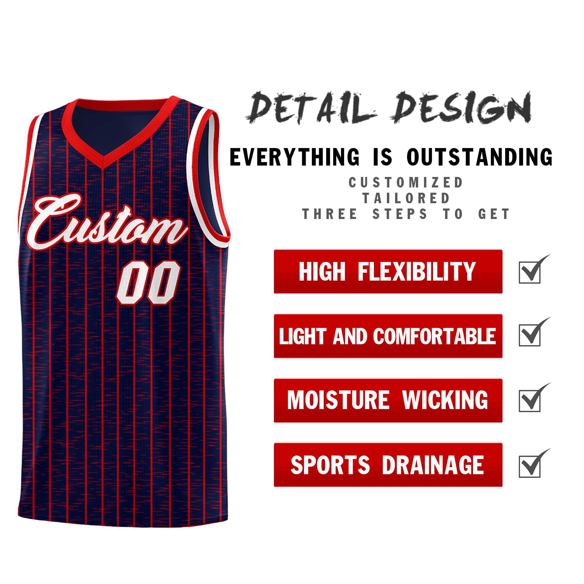 Custom Navy Custom Gray Pinstripe Retro Sets Uniform Basketball Jersey