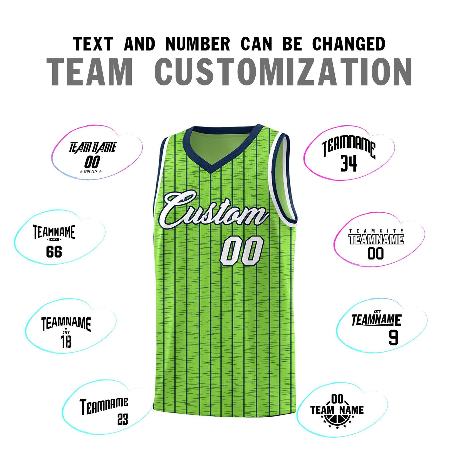 Custom Fluorescent Green Custom Gray Pinstripe Retro Sets Uniform Basketball Jersey