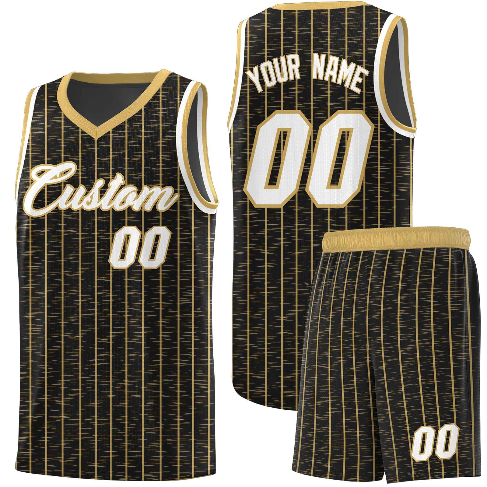 Custom Black Custom Gray Pinstripe Retro Sets Uniform Basketball Jersey