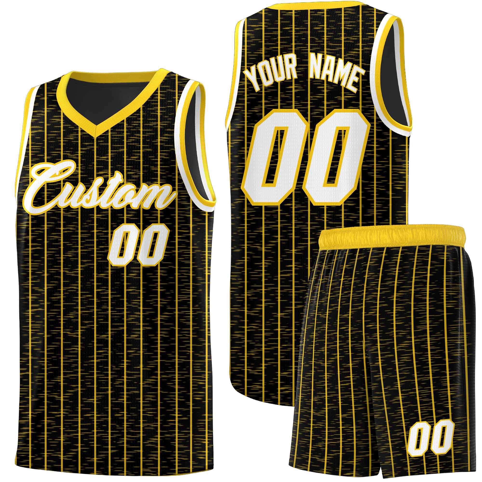 Custom Black Custom Gray Pinstripe Retro Sets Uniform Basketball Jersey