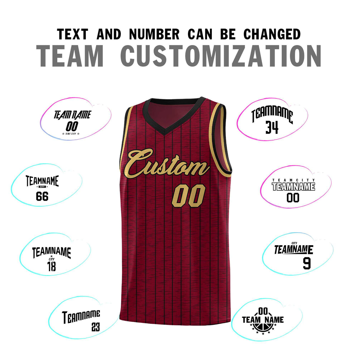 Custom Crimson Custom Gray Pinstripe Retro Sets Uniform Basketball Jersey