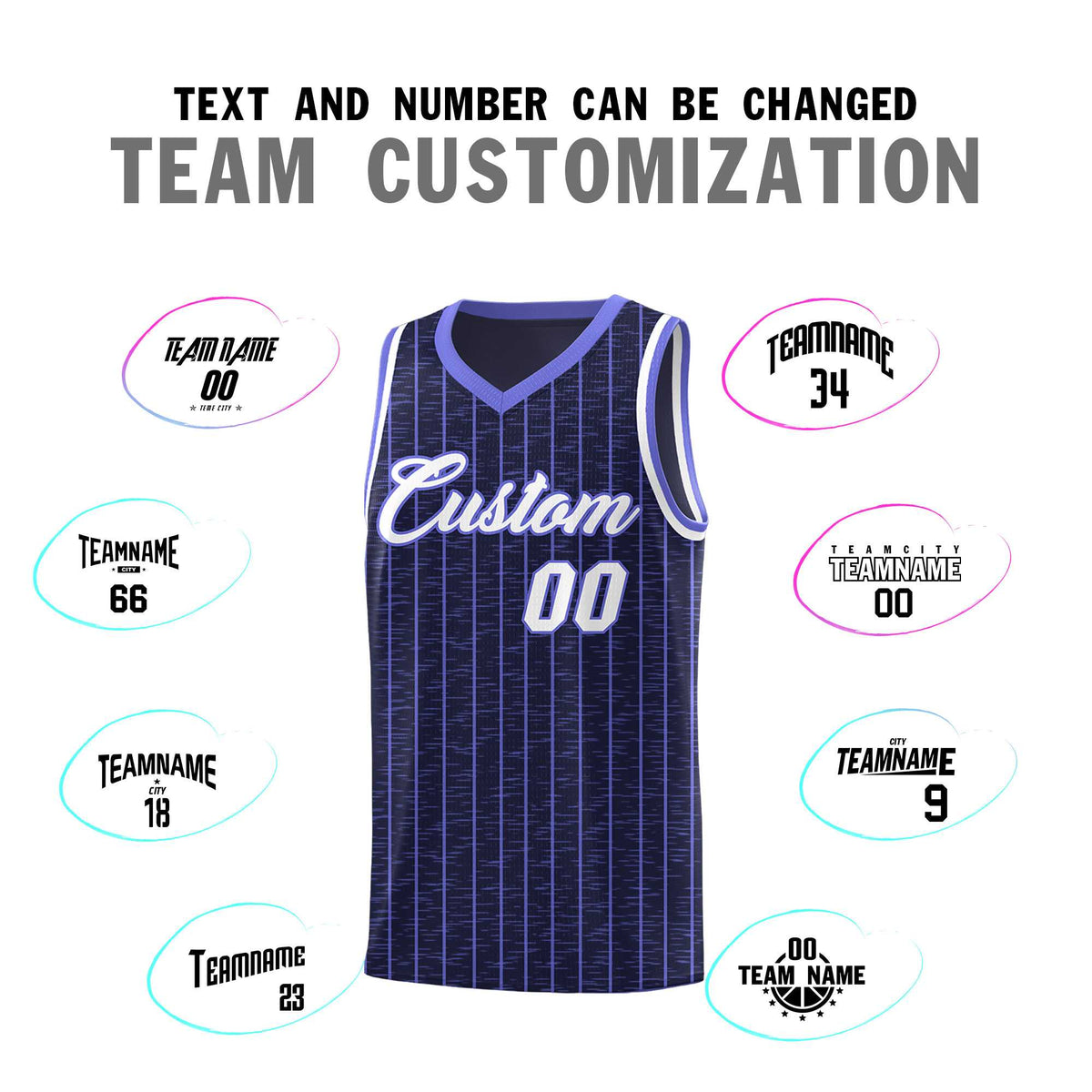 Custom Navy Custom Gray Pinstripe Retro Sets Uniform Basketball Jersey