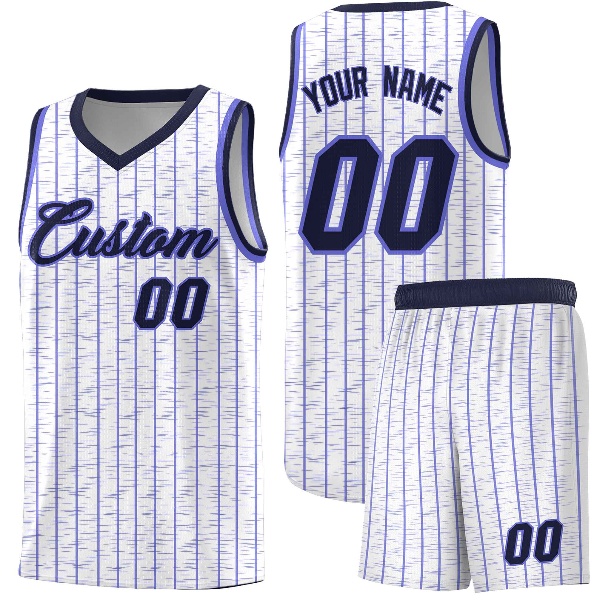 Custom White Custom Gray Pinstripe Retro Sets Uniform Basketball Jersey